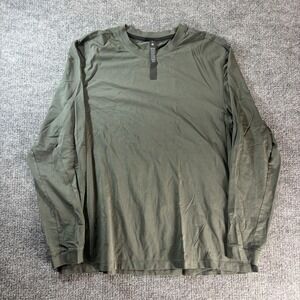 Lululemon Shirt Mens 2XL Green Long Sleeve Crew Neck Athletic Stretch Running